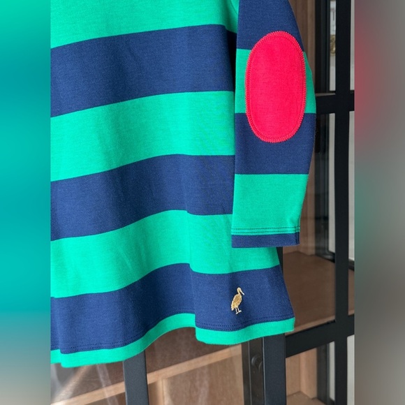 TBBC Tenley Tunic Kiawah Kelly Green Nantucket Navy Stripe elbow patches dress - Picture 2 of 4